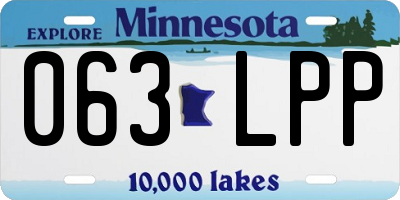 MN license plate 063LPP