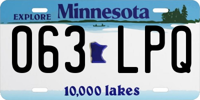 MN license plate 063LPQ