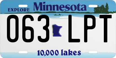 MN license plate 063LPT