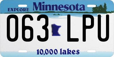 MN license plate 063LPU