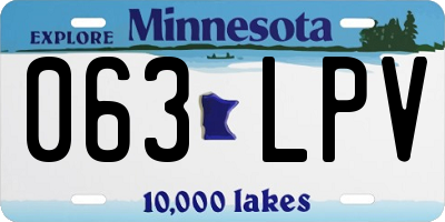 MN license plate 063LPV