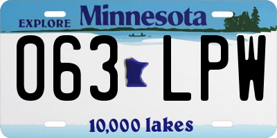 MN license plate 063LPW