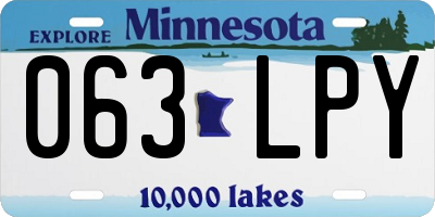 MN license plate 063LPY