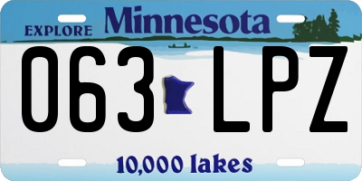 MN license plate 063LPZ