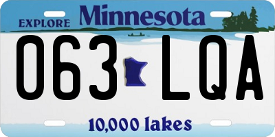 MN license plate 063LQA
