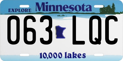 MN license plate 063LQC