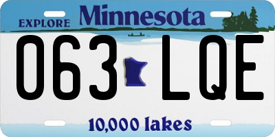 MN license plate 063LQE