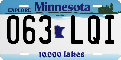MN license plate 063LQI