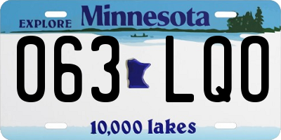 MN license plate 063LQO