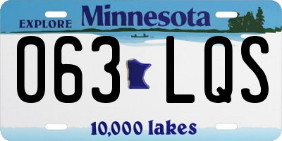 MN license plate 063LQS