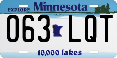 MN license plate 063LQT