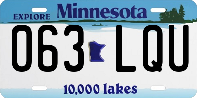 MN license plate 063LQU