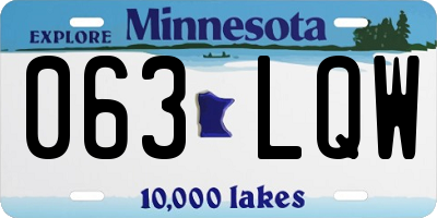MN license plate 063LQW
