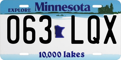 MN license plate 063LQX
