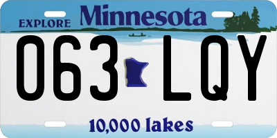 MN license plate 063LQY