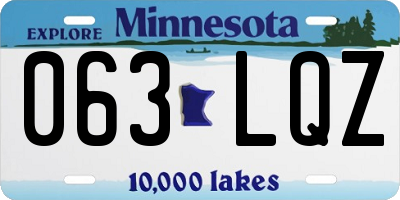 MN license plate 063LQZ