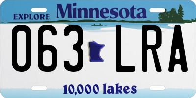 MN license plate 063LRA