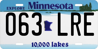 MN license plate 063LRE