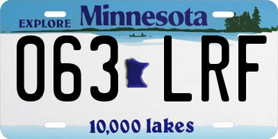 MN license plate 063LRF