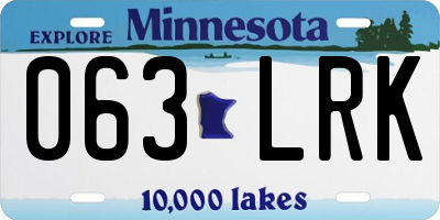 MN license plate 063LRK