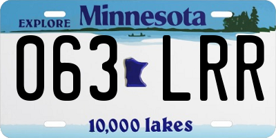 MN license plate 063LRR