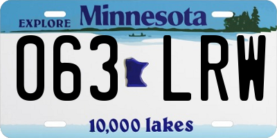 MN license plate 063LRW