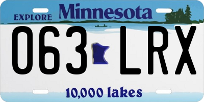 MN license plate 063LRX