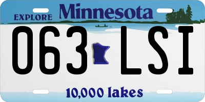 MN license plate 063LSI
