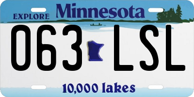 MN license plate 063LSL
