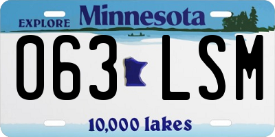 MN license plate 063LSM