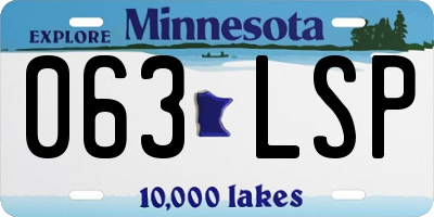 MN license plate 063LSP