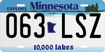 MN license plate 063LSZ