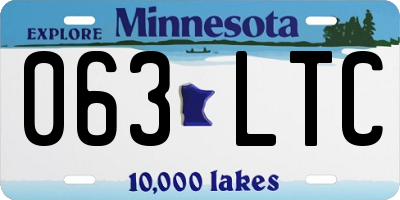 MN license plate 063LTC