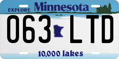 MN license plate 063LTD