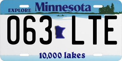 MN license plate 063LTE