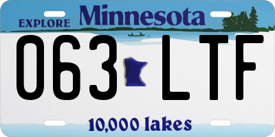 MN license plate 063LTF