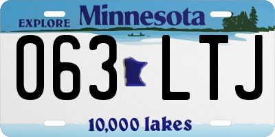 MN license plate 063LTJ