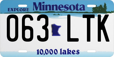 MN license plate 063LTK