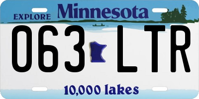 MN license plate 063LTR