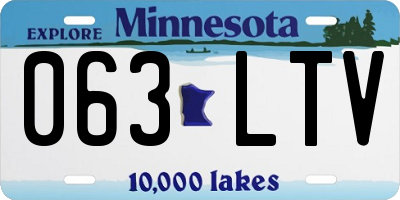 MN license plate 063LTV