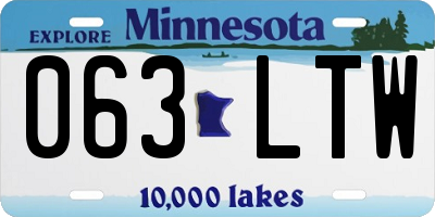 MN license plate 063LTW