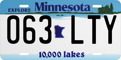MN license plate 063LTY