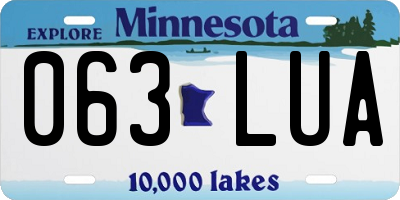 MN license plate 063LUA