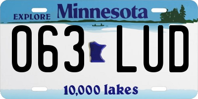 MN license plate 063LUD