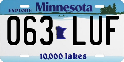 MN license plate 063LUF
