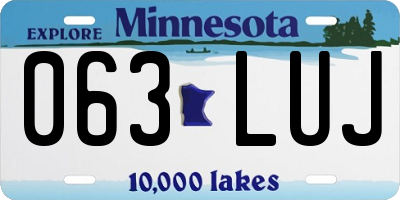 MN license plate 063LUJ