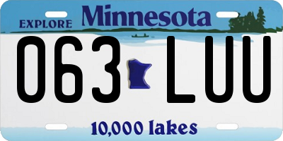 MN license plate 063LUU
