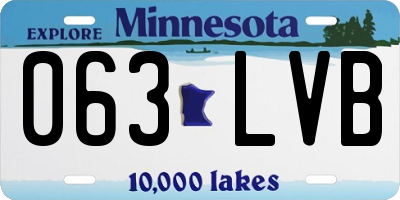 MN license plate 063LVB
