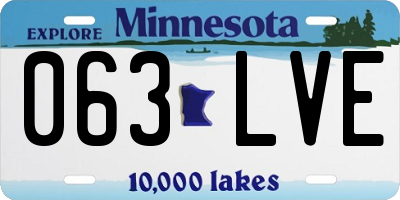 MN license plate 063LVE