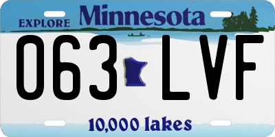 MN license plate 063LVF